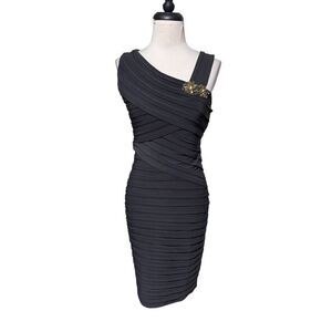 Cache' Sexy Gray Cocktail Dress Mini Semi Formal Fitted Party Dress Size 0